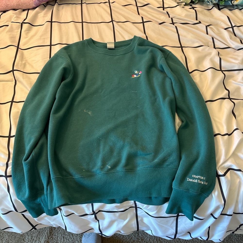 Green Crewneck Sweater Donald Duck Disney